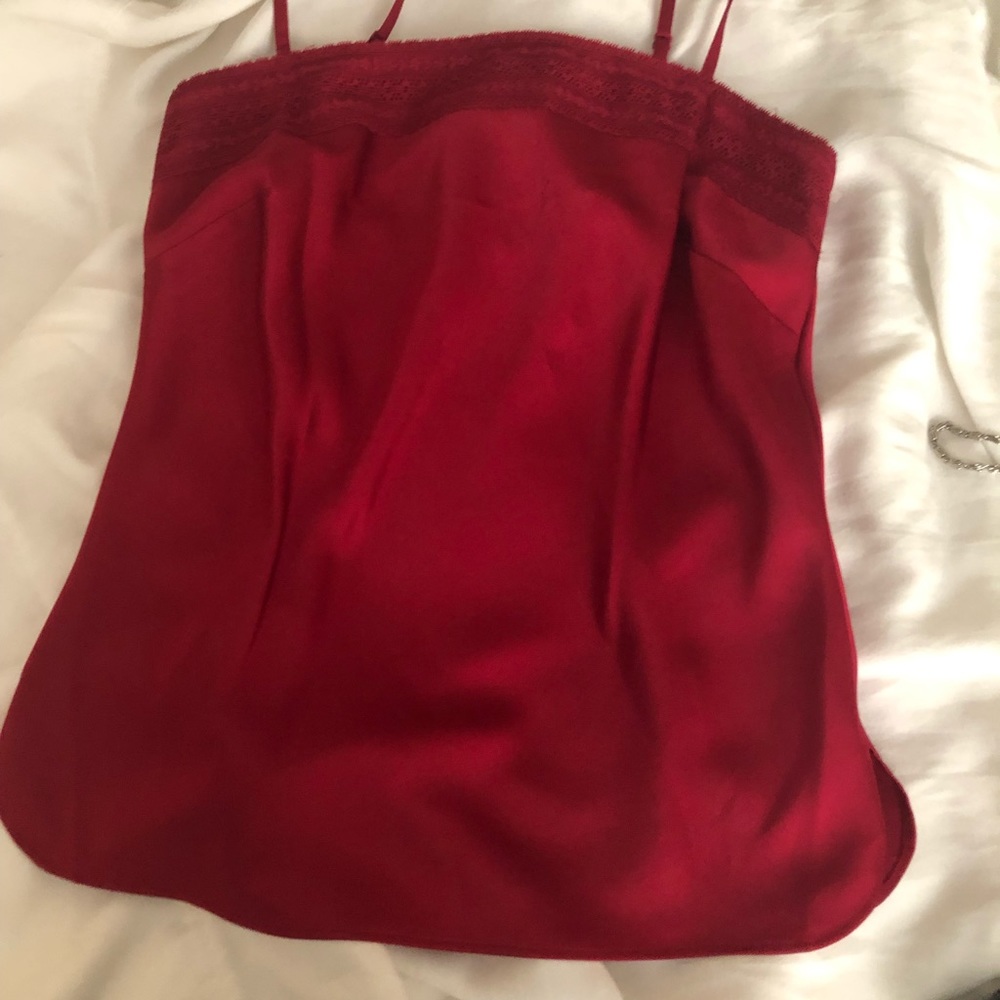 Satin red top
